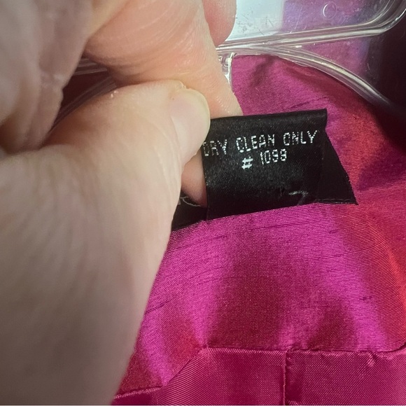 Vintage Rafaella Y2K 90s Iridescent Magenta 100% Silk Button Up Blazer Jacket 10 - Picture 10 of 10